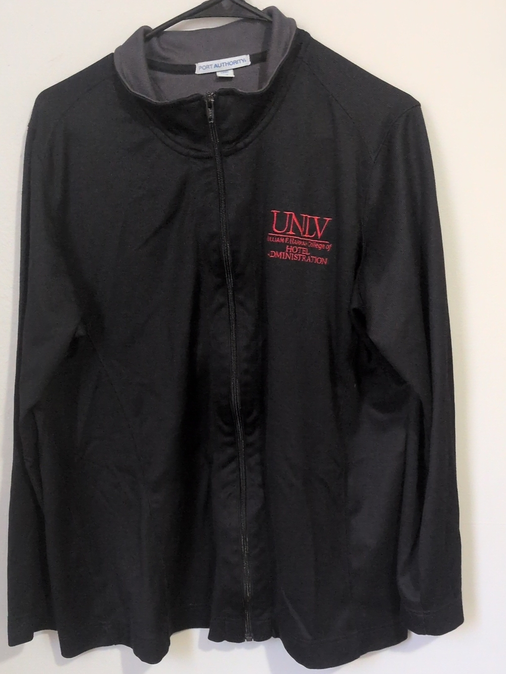 Port Authority Black Utility Zip Jacket with Red UNLV Embroidery